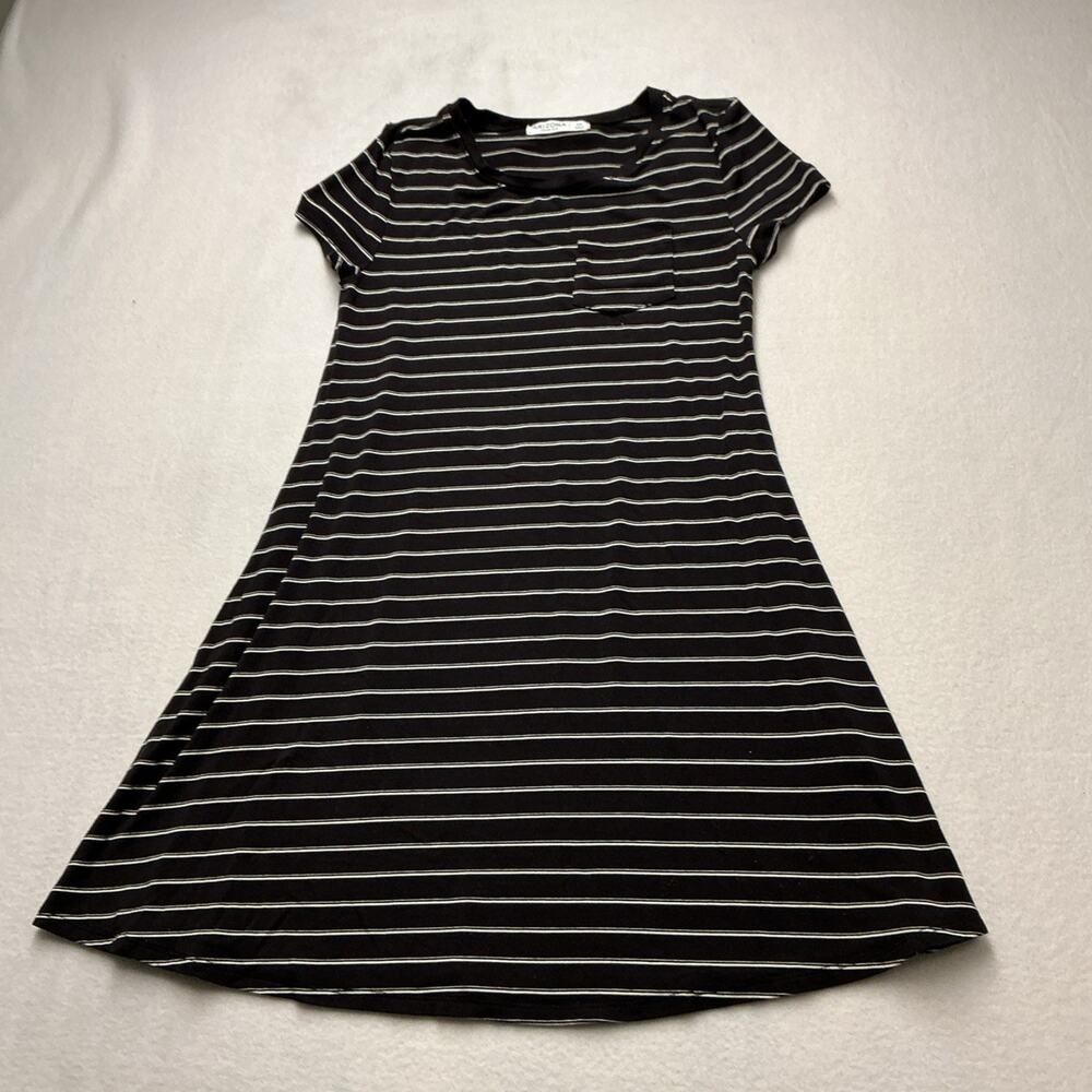 Arizona Jean CO. Women’s Size XS Black White Stripe Long T-Shirt Dress Y2K, 4003